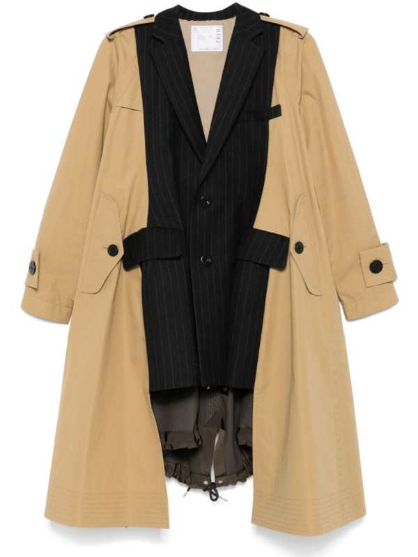 panel-detailed trench coat