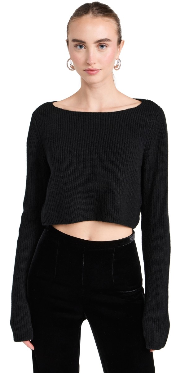 Le Kasha Cannes Cashmere Cropped Sweater Black