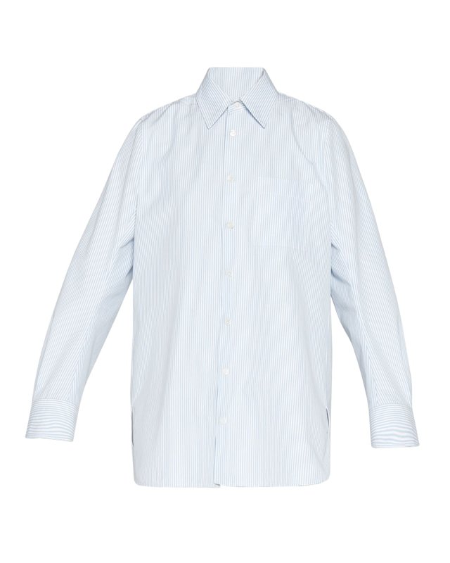 Compact Striped Cotton Shirt Dress