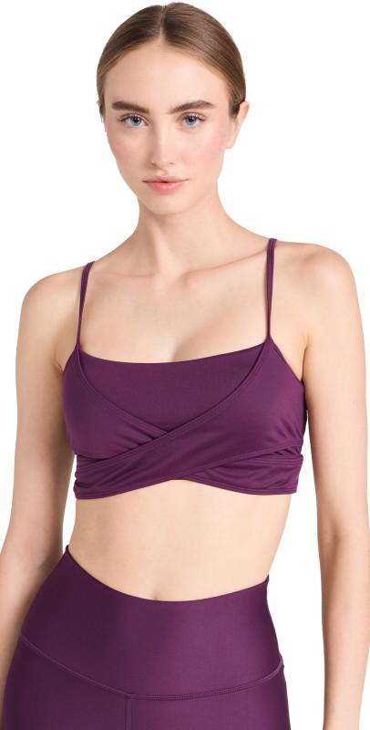 Alo Yoga Airbrush Enso Bra Dark Plum