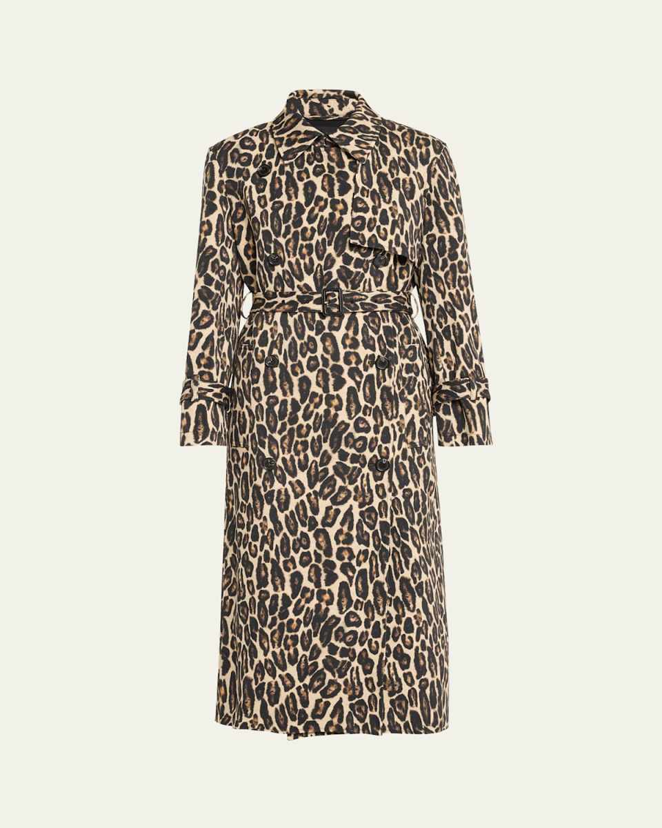 Relaxed Leopard Trench Coat