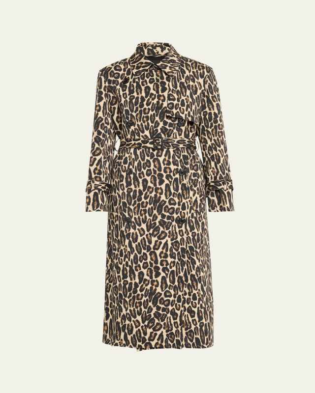 Relaxed Leopard Trench Coat