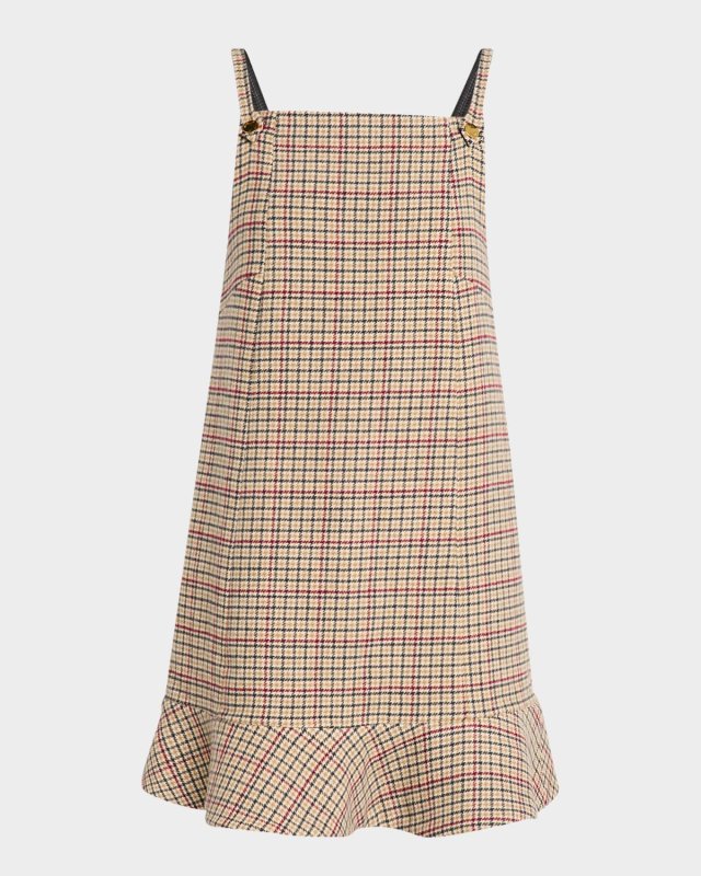 Check Wool Mini Dress