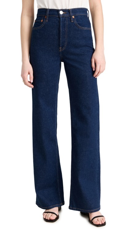 RE/DONE 70s Ultra High Rise Wide Leg Comfort Stretch Jeans Rigid Like