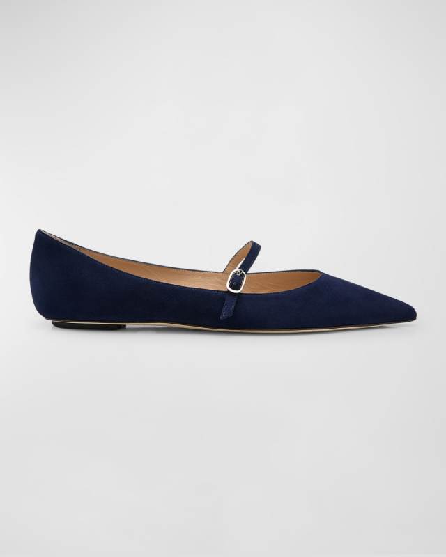 Emilia Suede Mary Jane Ballerina Flats