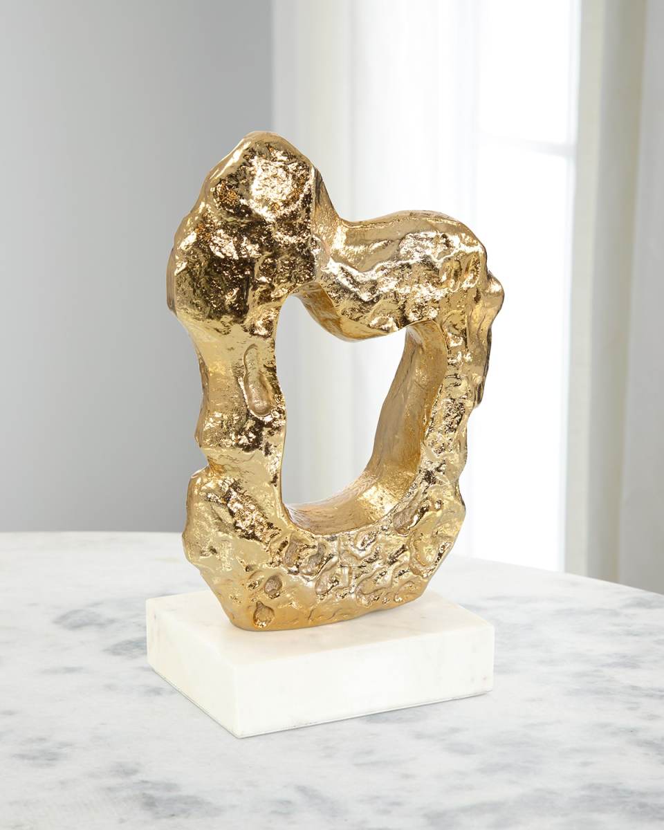 Textural Silver and White Marble Sculpture II