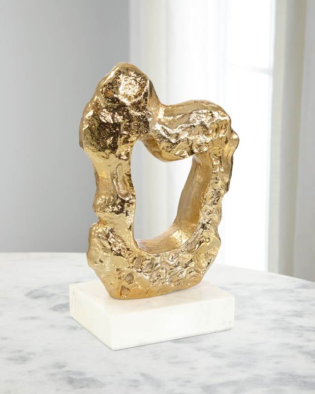 Textural Silver and White Marble Sculpture II