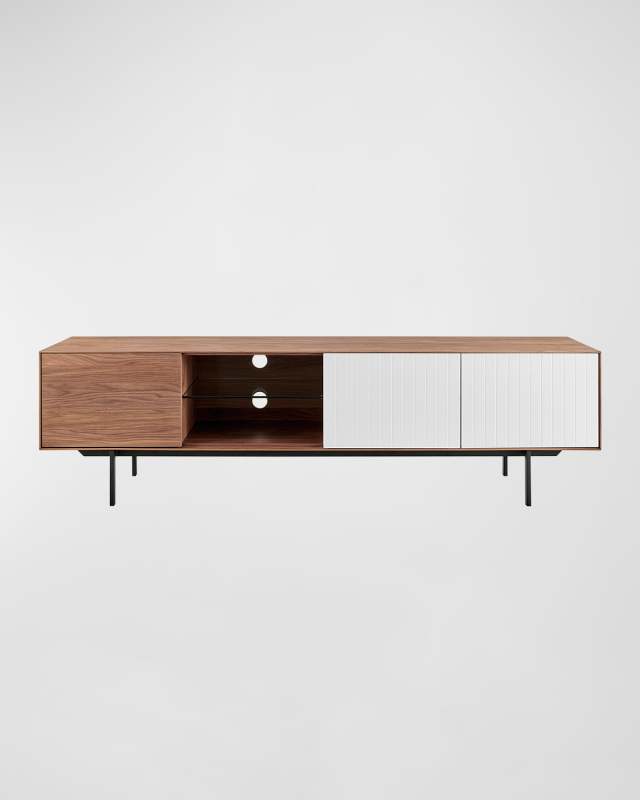Norna Walnut & Matte White Media Stand