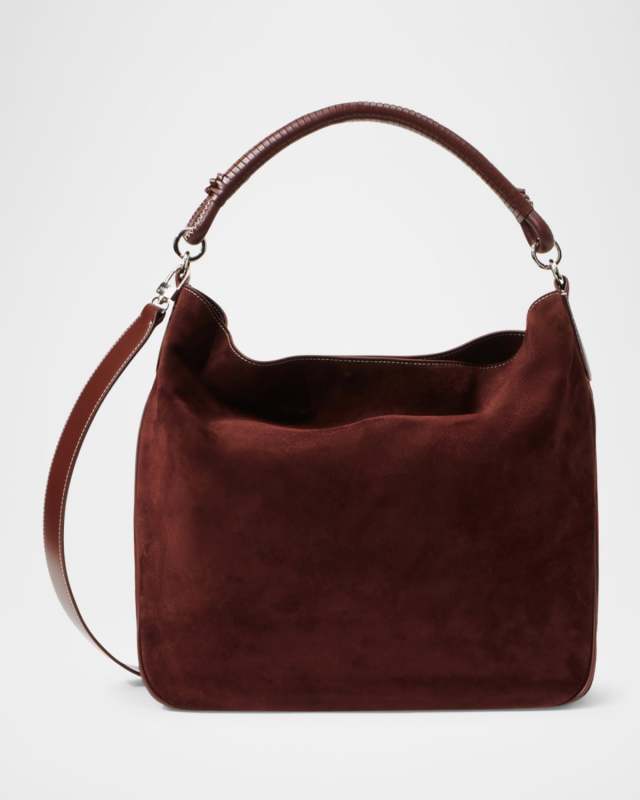 Perry Mixed Leather Hobo Bag