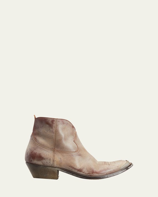 Rustic Leather Zip Booties