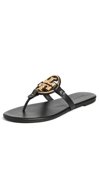 Tory Burch Metal Miller Soft Sandals Perfect Black/Gold