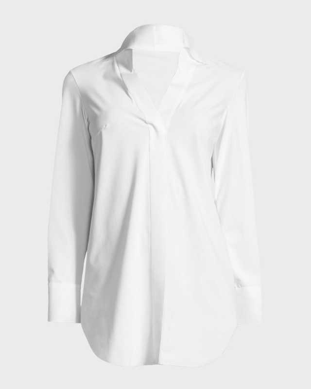 Atena Spread-Collar Stretch Jersey Shirt