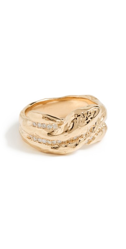Fie Isolde 14k Diamond Boa Knot Ring Gold