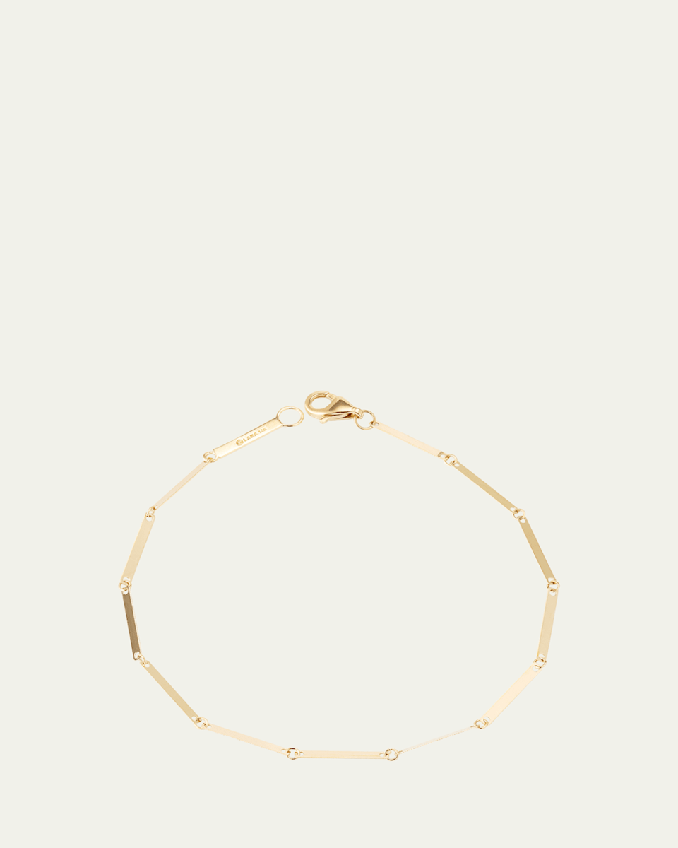 14K Yellow Gold Laser Rectangle Chain Bracelet