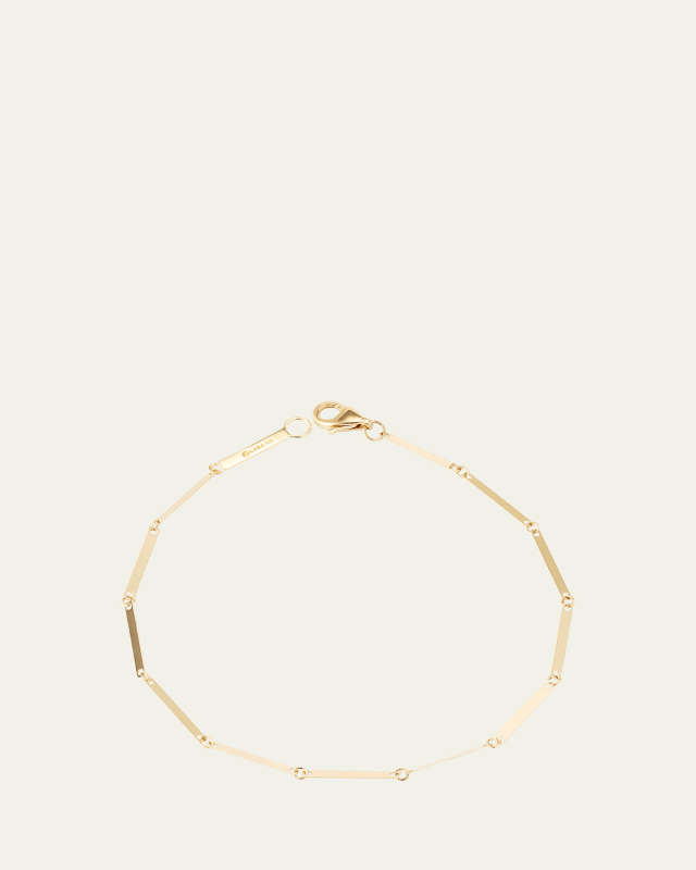 14K Yellow Gold Laser Rectangle Chain Bracelet