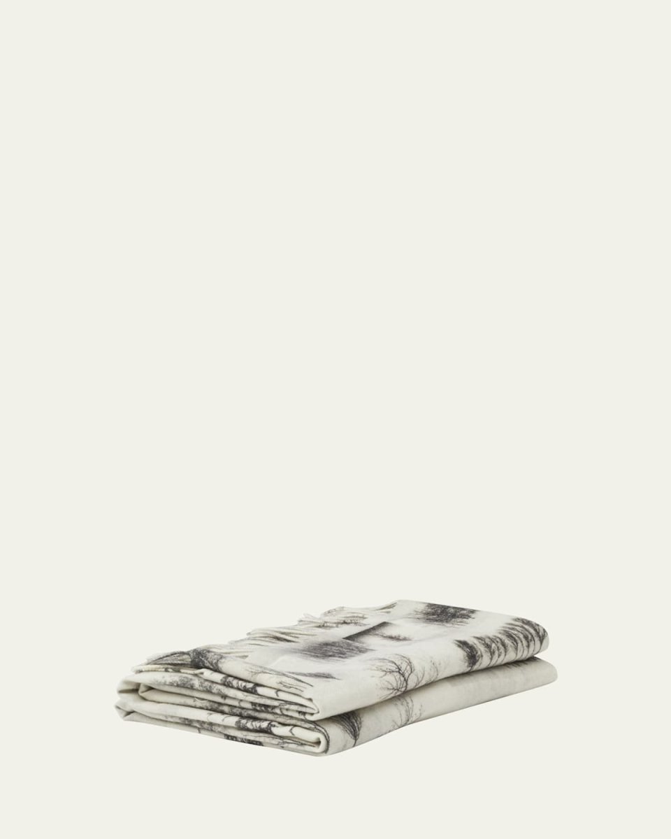 Sidney Tree-Print Cashmere Throw