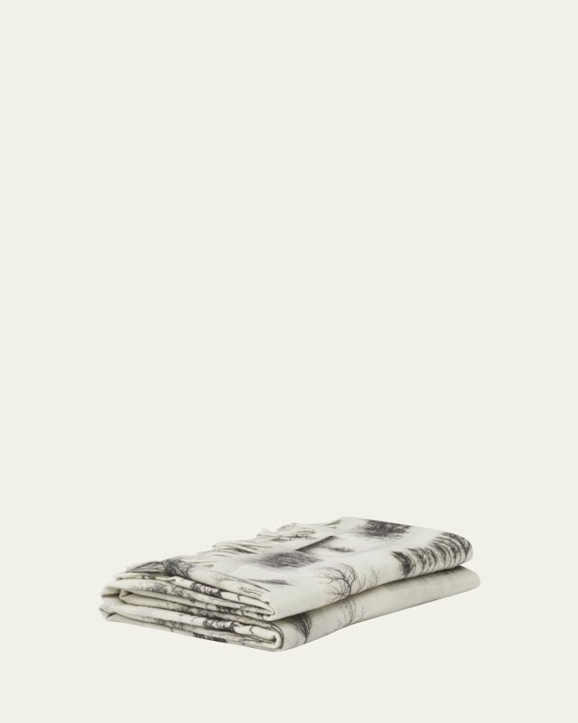 Sidney Tree-Print Cashmere Throw