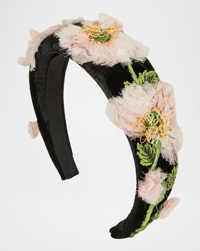 Allona Flower Velvet Headband