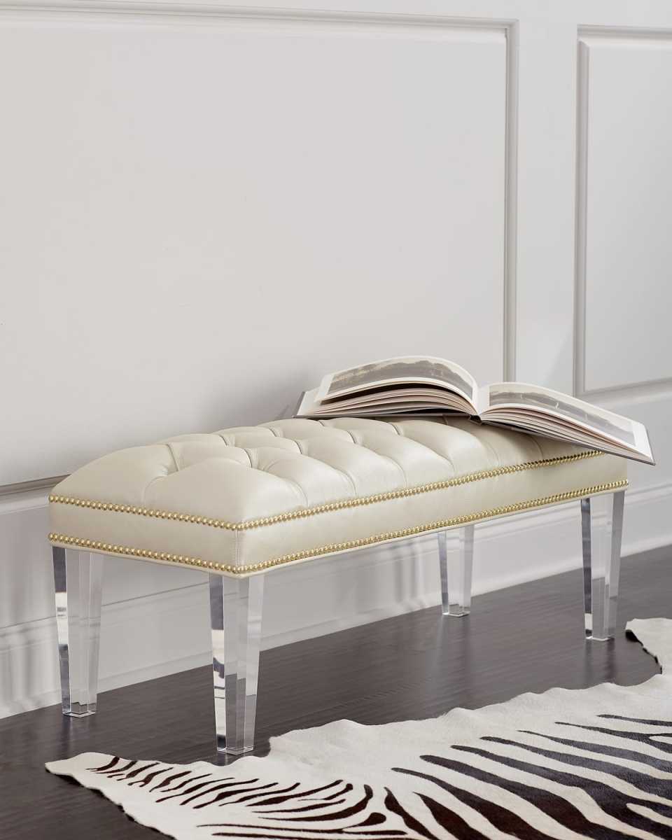 Custan Leather Bench 42"