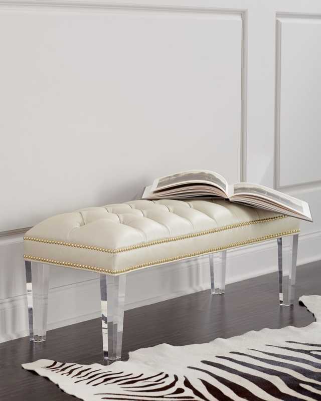 Custan Leather Bench 42"