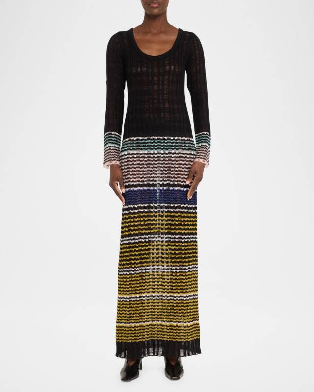 Raina Stripe Wool Maxi Dress