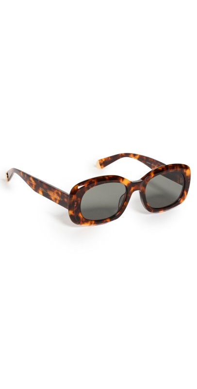 Stella McCartney Narrow Oval Sunglasses Blonde Havana / Green