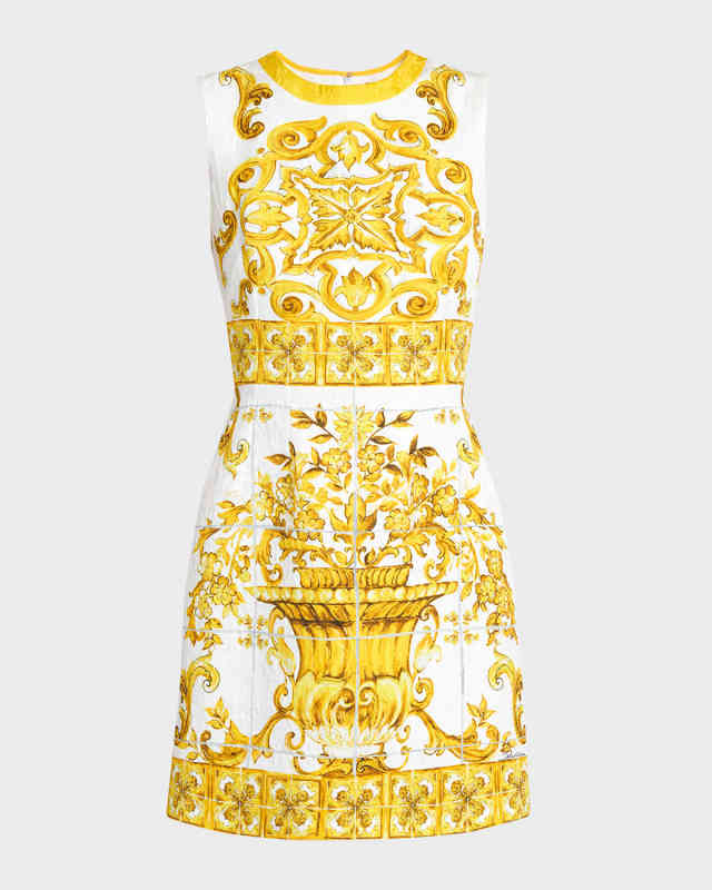 Brocade Print Mini Dress