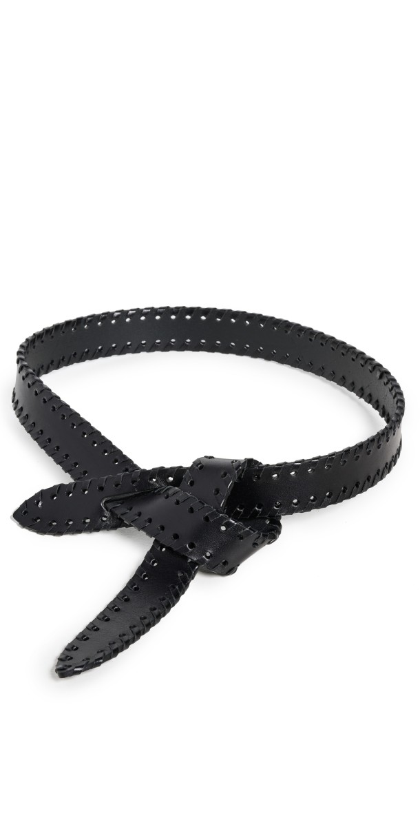 Isabel Marant Braided Leather Lecce Belt Black