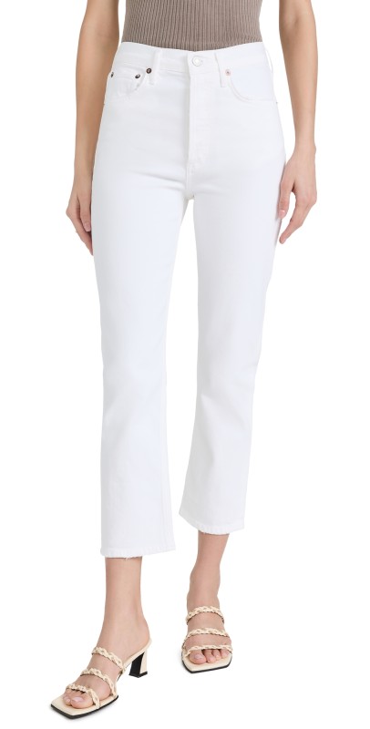 AGOLDE Riley High Rise Crop Jeans Whip