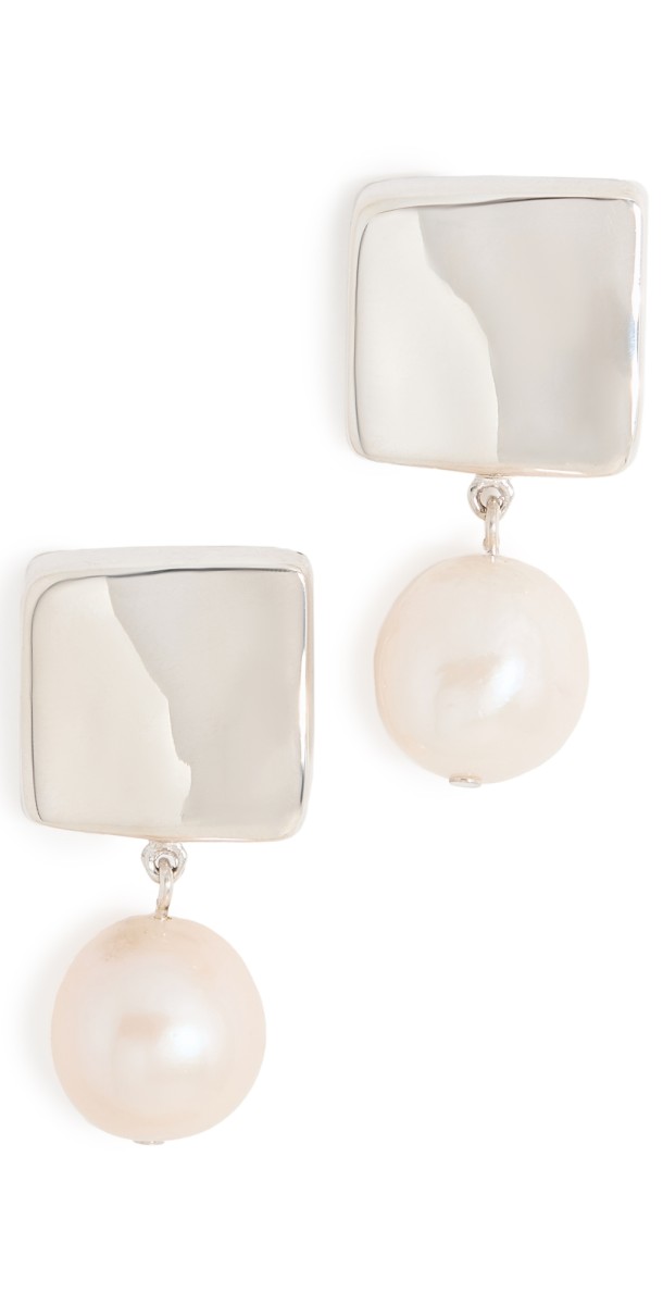 AGMES Small Baroque Luca Earrings Pearl
