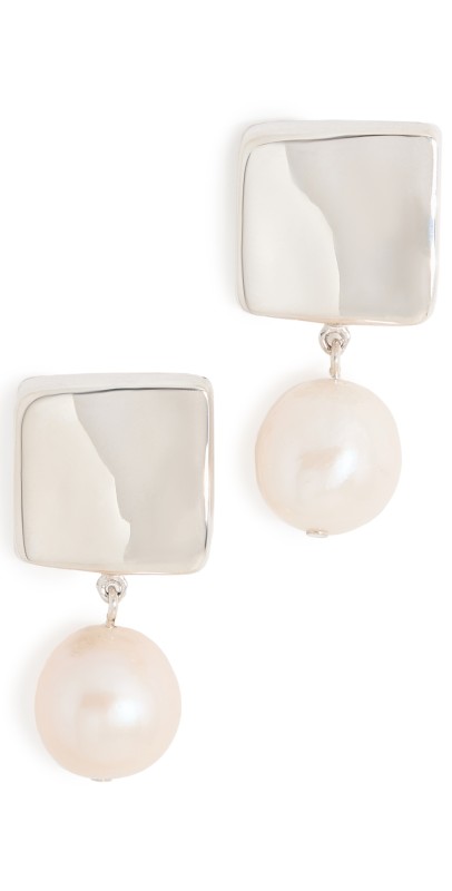 AGMES Small Baroque Luca Earrings Pearl