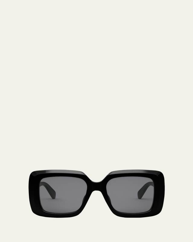 Bold Three-Dot Acetate Square Sunglasses