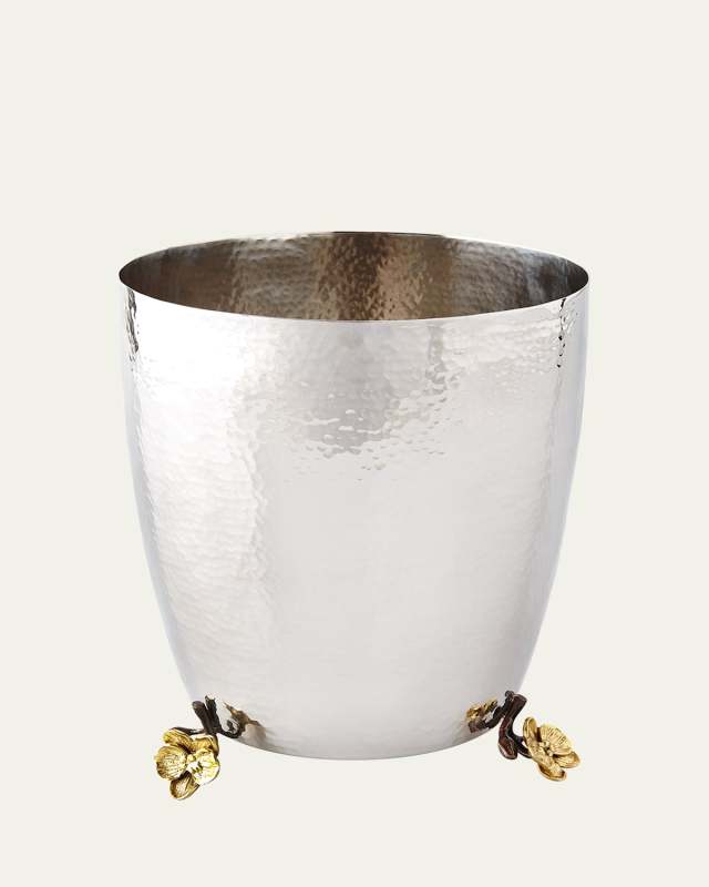 Gold Orchid Wastebasket