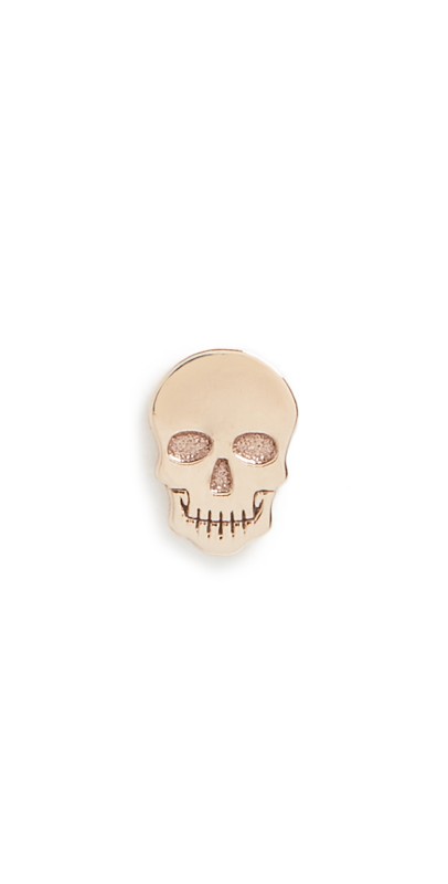 Zoe Chicco 14k Gold Single Itty Bitty Skull Stud Yellow Gold