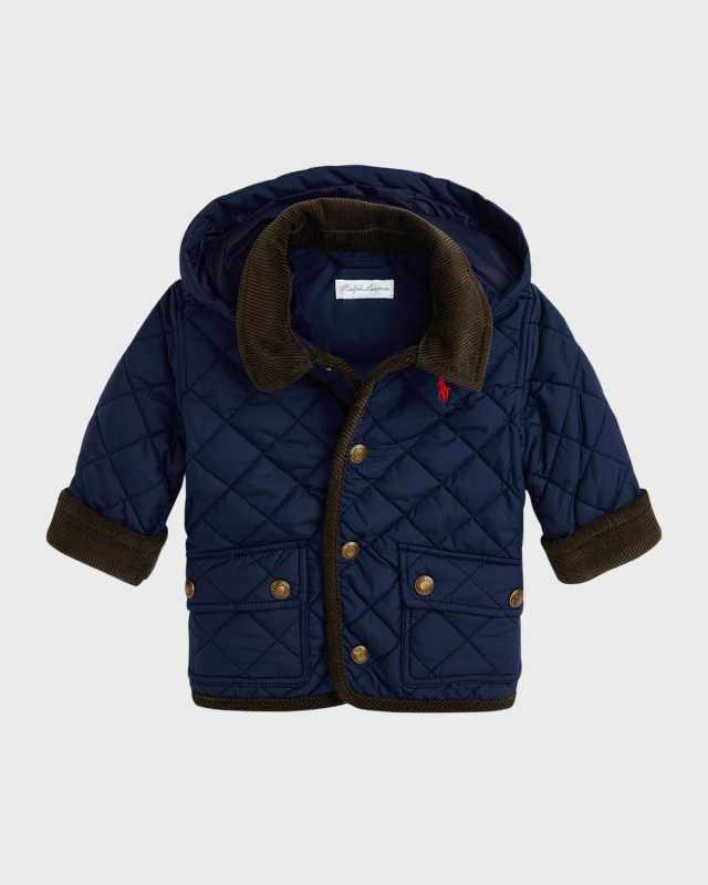 Boy's Matte Quilted Collared Jacket, Size 9M-24