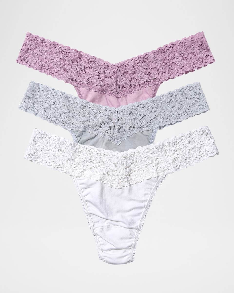3-Pack Holiday Original-Rise Lace Thongs