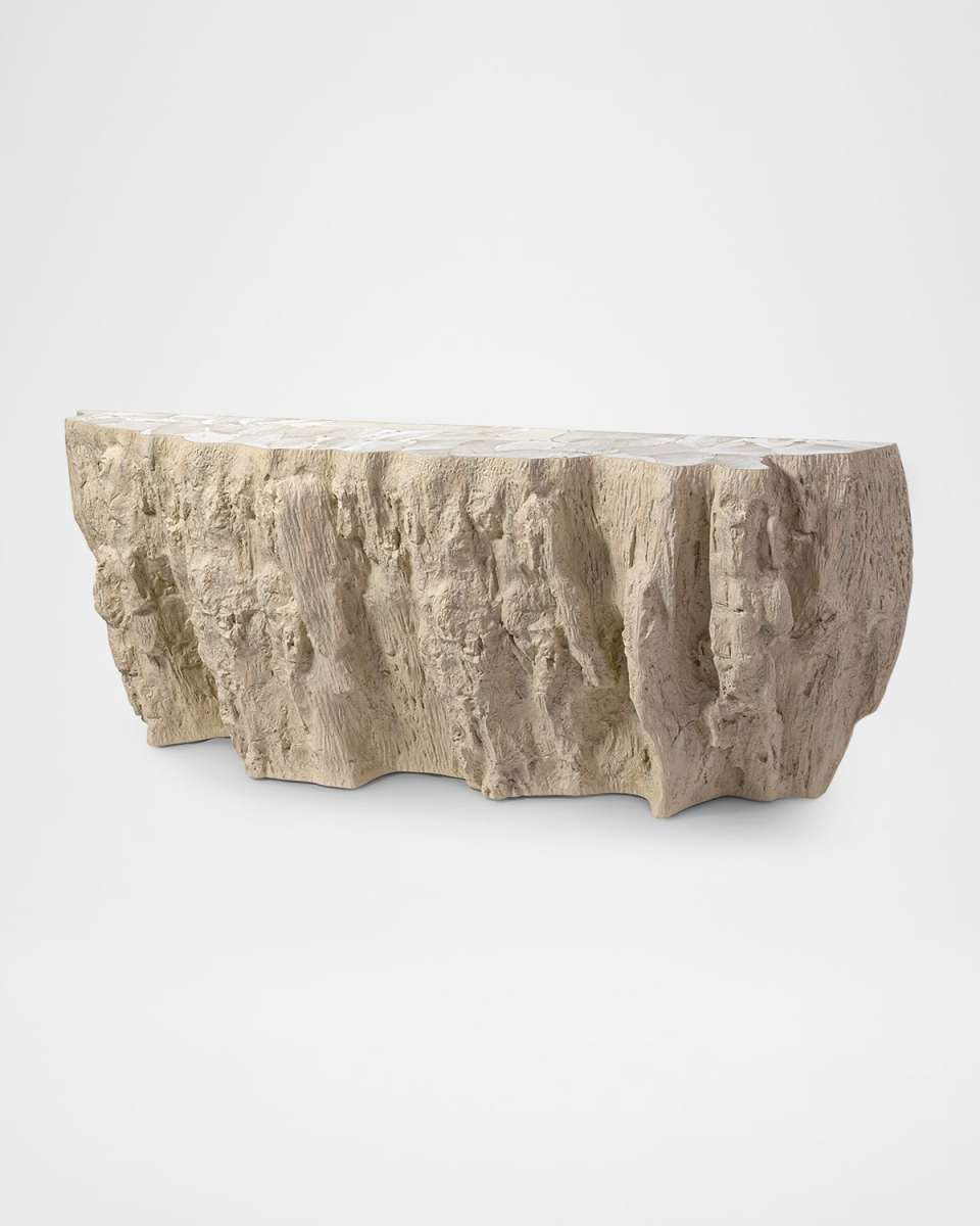 Camilla Fossilized Clam Console Table, 84.5"