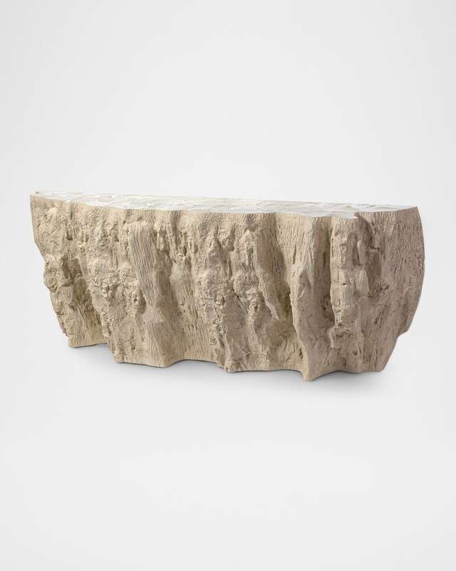 Camilla Fossilized Clam Console Table, 84.5"