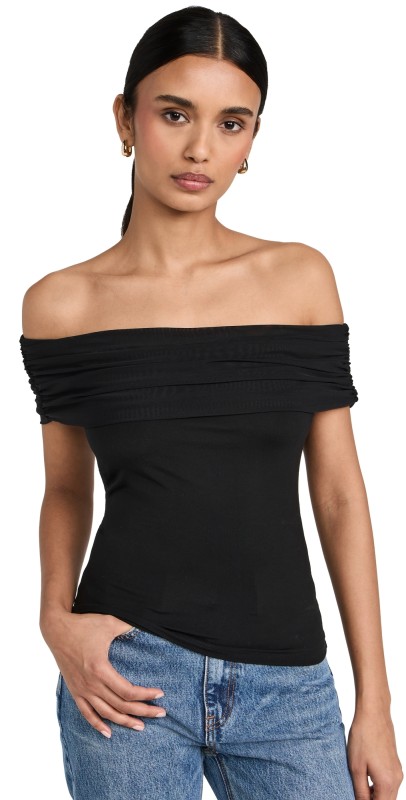 Reformation Rosalie Knit Top Black