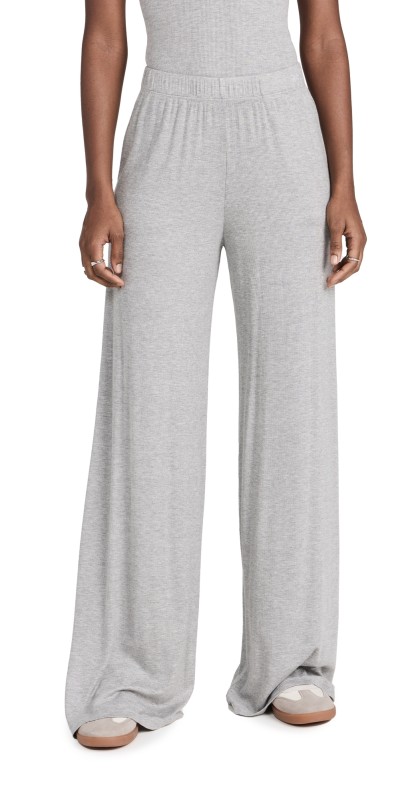 SPRWMN Rib Wide Leg Pants Heather Grey