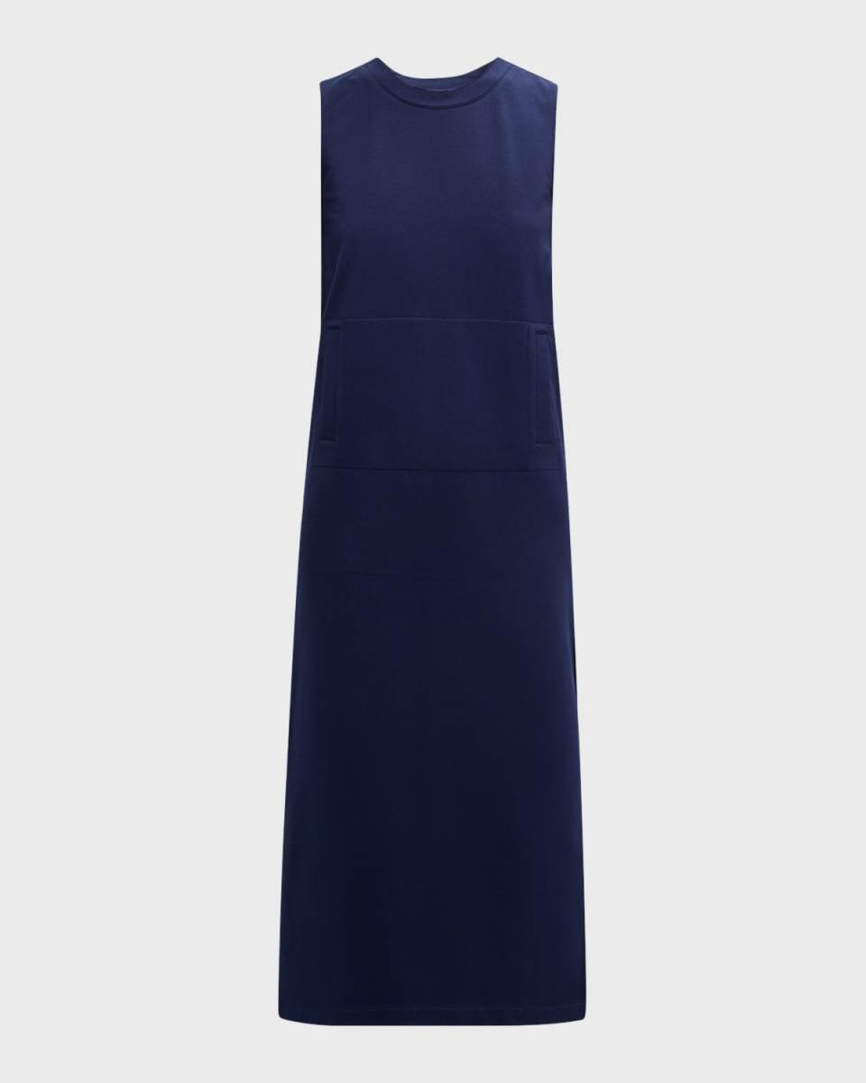 Sleeveless Tailored Terry Side Slit Gown