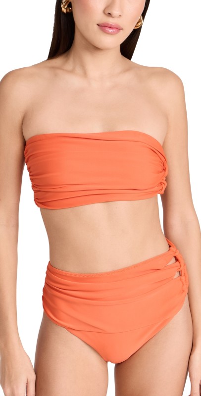 SIMKHAI Cale Bustier Bikini Top Flame
