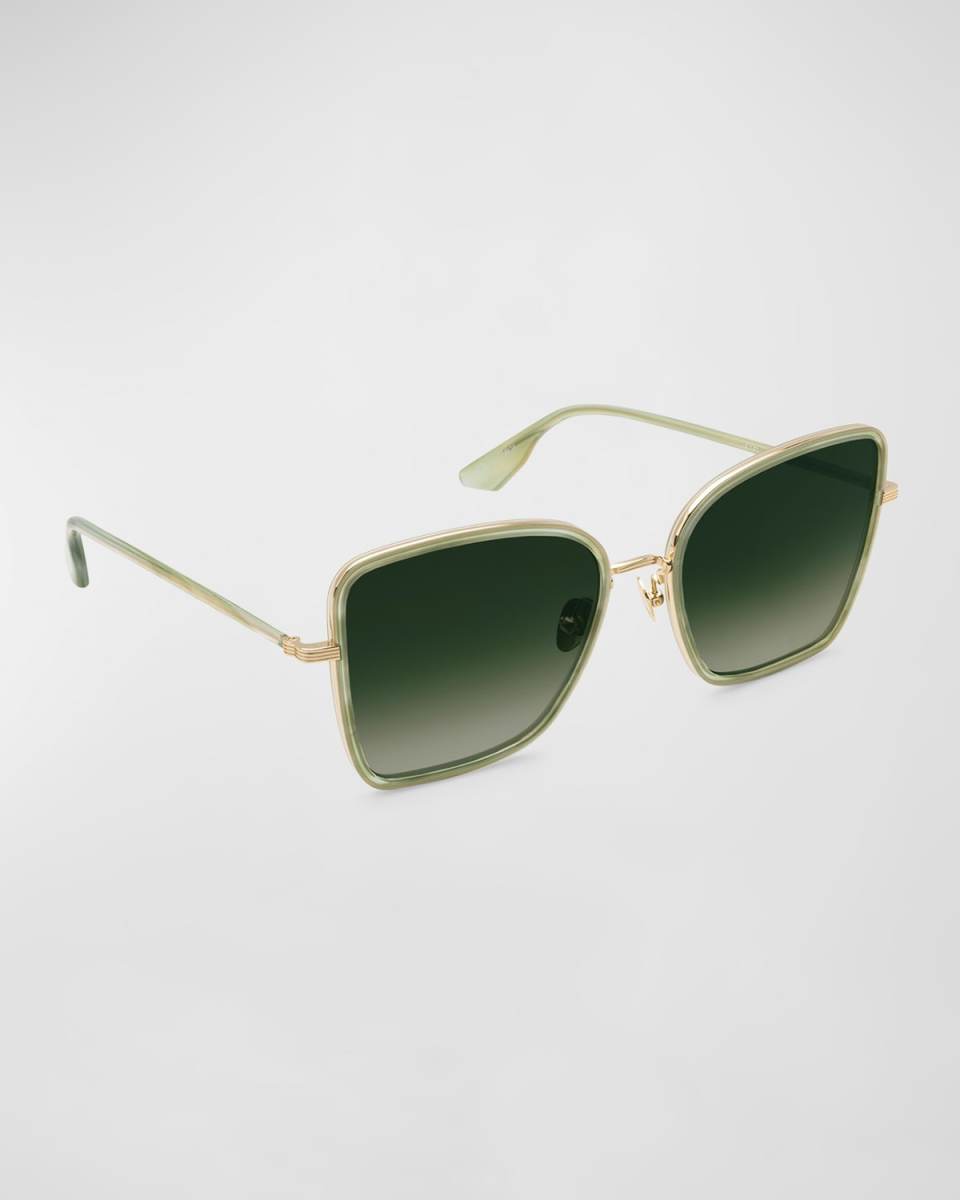 Jolene Green Mixed-Media Butterfly Sunglasses