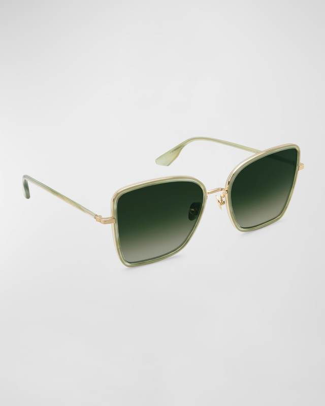 Jolene Green Mixed-Media Butterfly Sunglasses