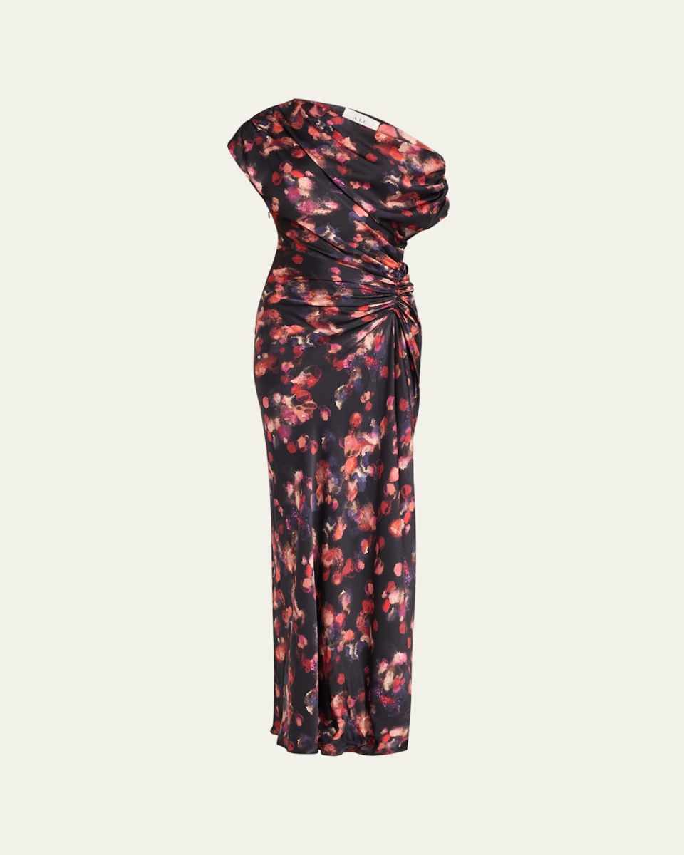Draped Satin Poppy Gown