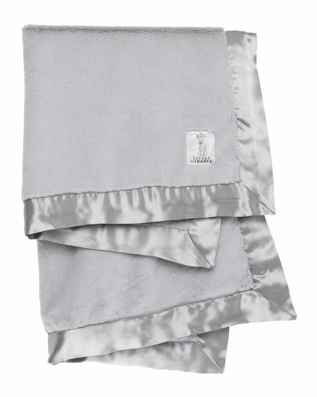 Luxe Solid Plush Baby Blanket w/ Satin Border
