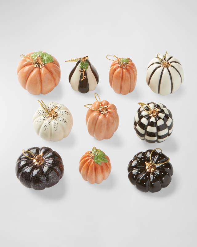 Mini Pumpkin 10-Piece Ornament Set