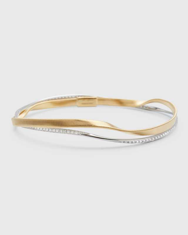 Marrakech 18K Yellow and. White Gold Two Strand Diamond Bracelet