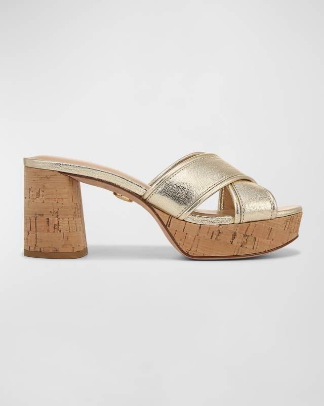 Dory Metallic Crisscross Platform Sandals