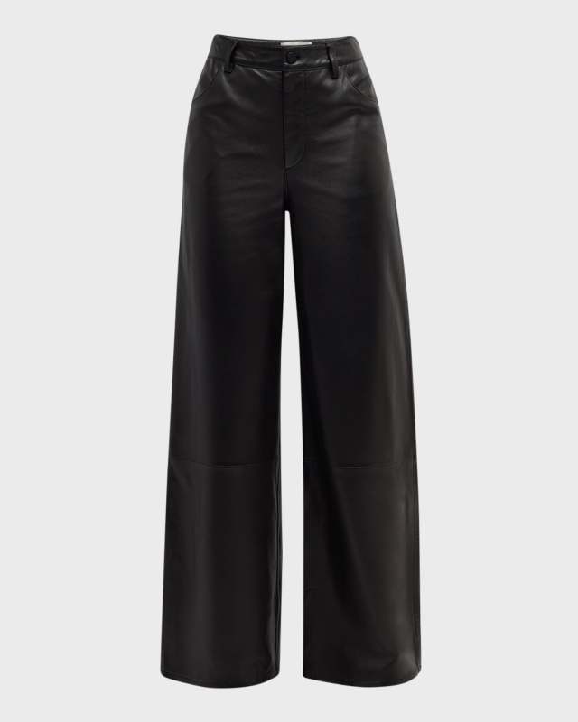 Figari Wide-Leg Leather Pants